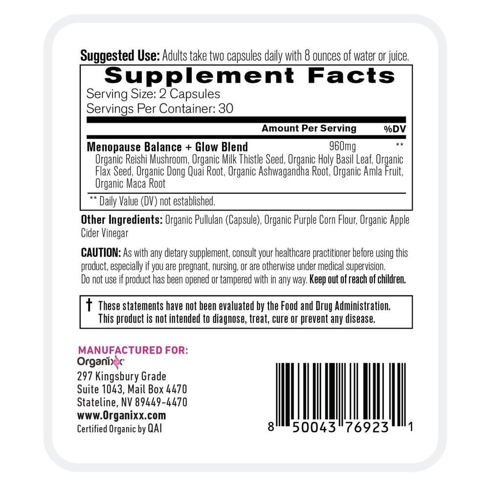Organixx Reishi mushroom ingredient highlighting natural adaptogen support.