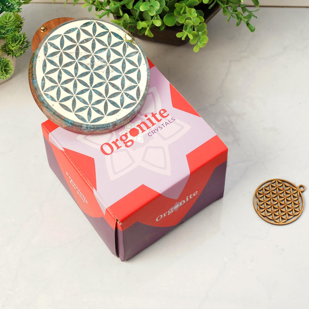 Orgonite Crystal water charging plate for daily energy cleansing and focus.