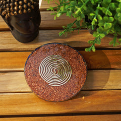 Orgonite Crystal water charging plate purifies drinking water while uplifting atmosphere.