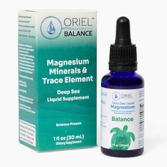 Oriel Liquid Magnesium Drops bottle with dropper for precise dosing and quick absorption.
