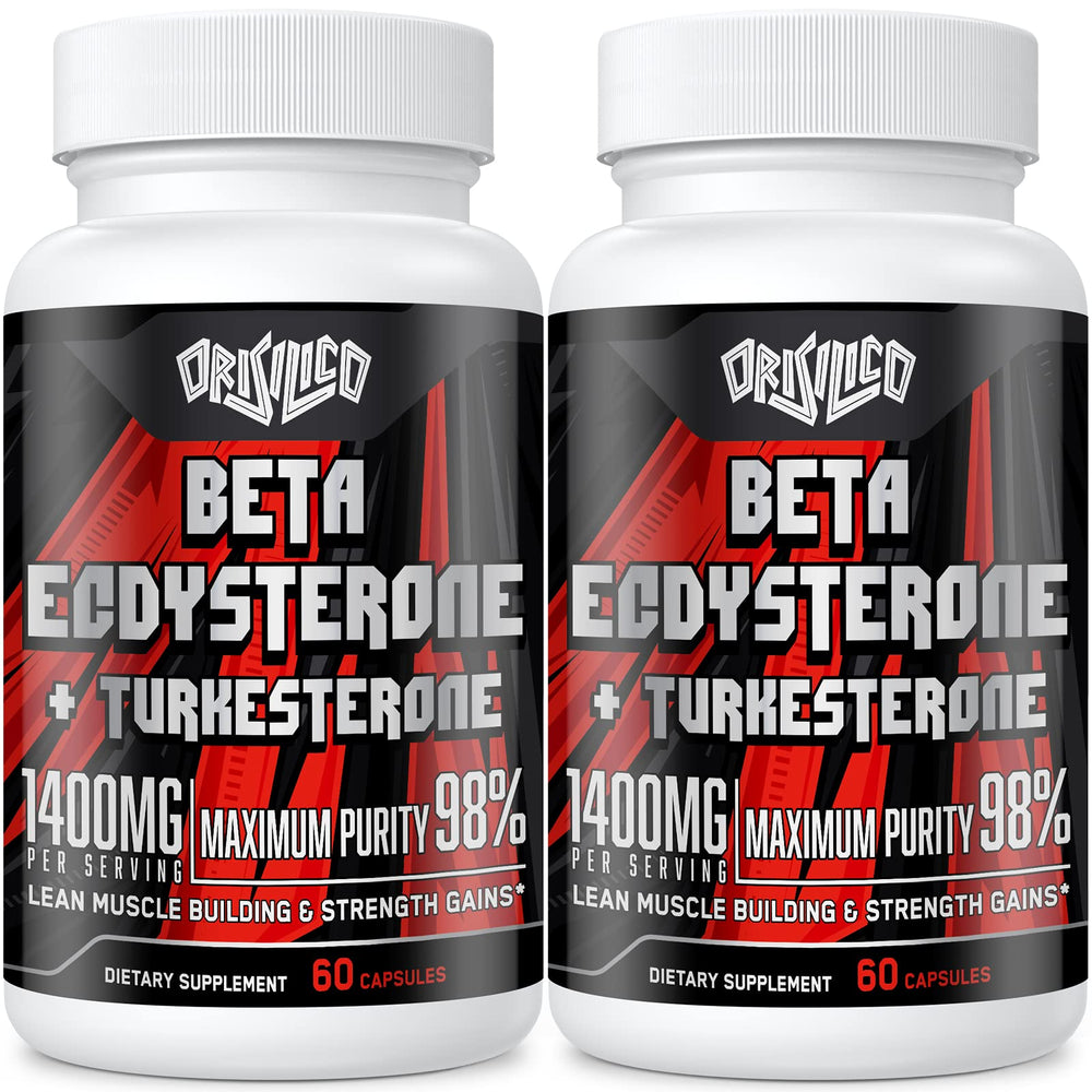 Orisilico beta ecdysterone and turkesterone bottle front for performance support