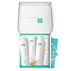 Orl Natural 60-Day Kit toothpaste with fluoride-free mint formula.
