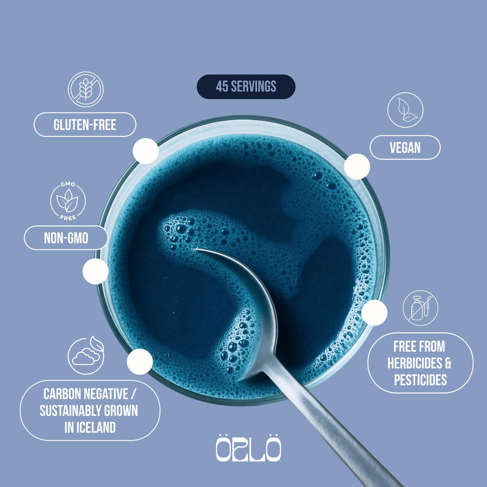 Orlo Blue Essence yogurt topping adds blue hue and nutrient-rich flavor
