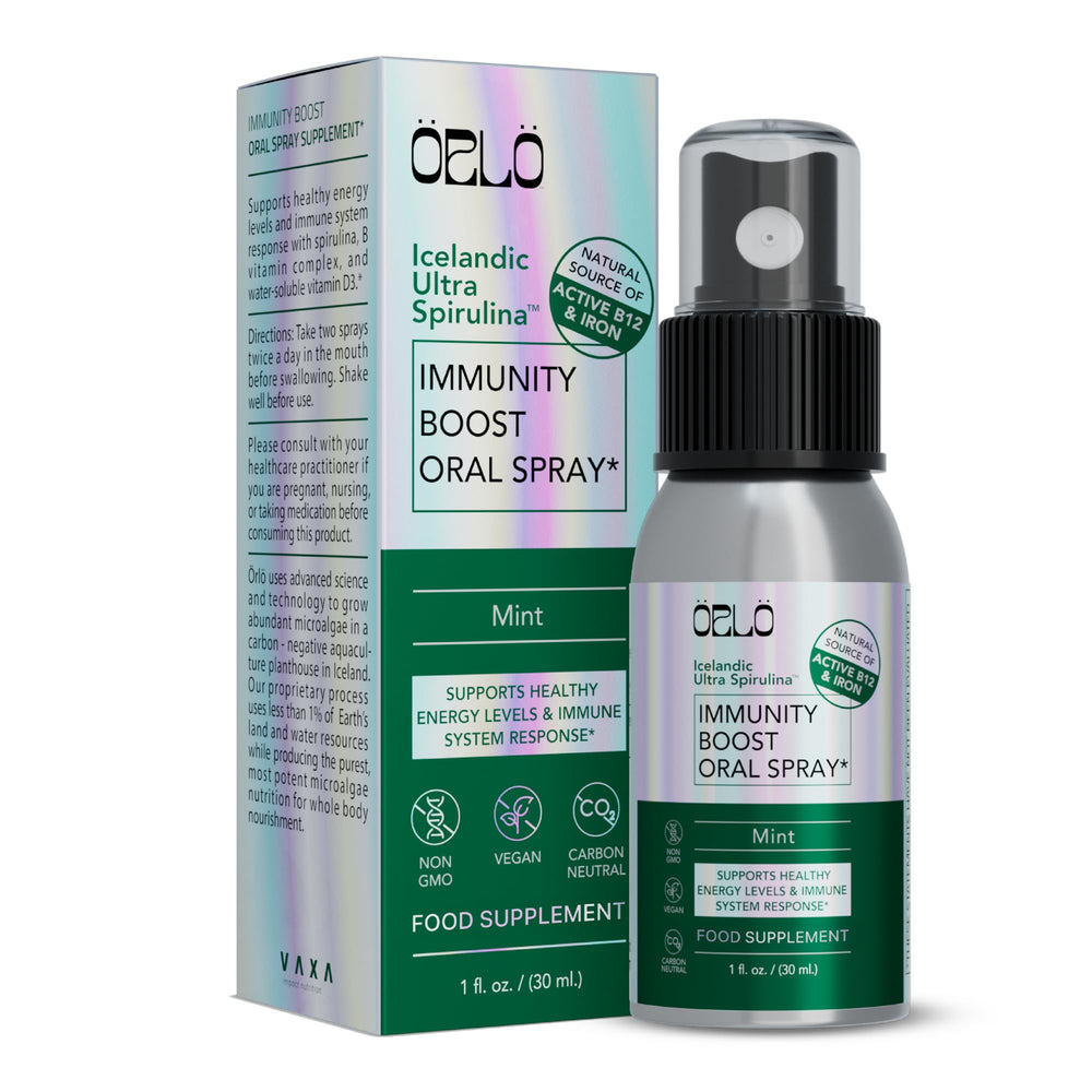 Orlo Immunity Boost spray bottle ready for daily immune support on the go.