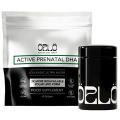 Orlo Prenatal DHA softgels close-up, easy swallow design for daily pregnancy support.