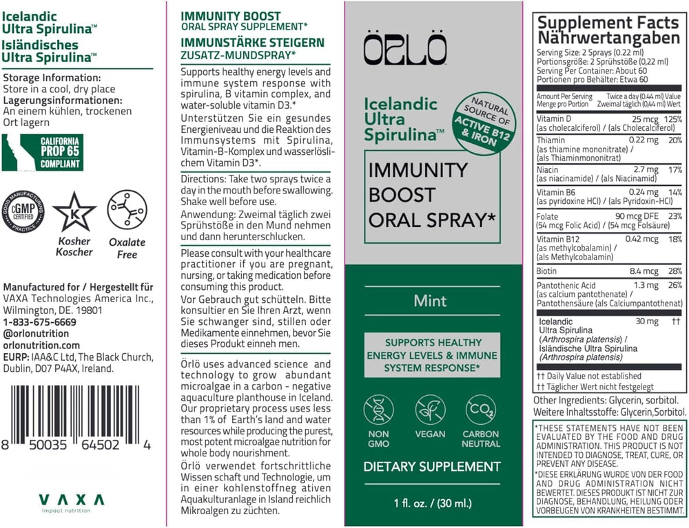 Orlo serving-size label helps track 60 servings for a month.