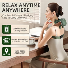 OROMVO neck massager 2000mAh battery provides up to 70 minutes of cordless use.