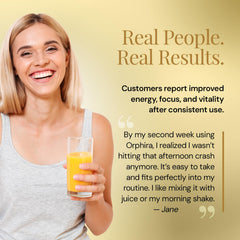 Active lifestyle scene suggesting sustained energy with Orphira NAD+.