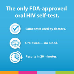 OraQuick HIV self-test kit contents shown for simple self-testing