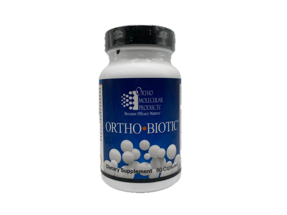 Ortho Biotic Capsules bottle on a clean shelf supports daily gut balance and immune function.