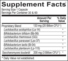 Ortho Biotic Capsules closeup reveals probiotic blend for gut health and nutrient absorption.