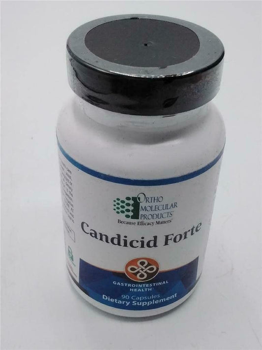 Ortho Molecular 5A Candicid Forte bottle showing packaging for gut balance support