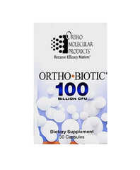 Ortho Biotic 100 Billion CFU bottle view showing gut balance and immune support potential