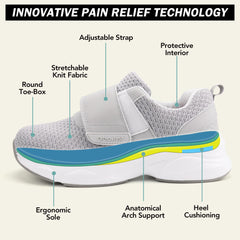 Ortho + Rest stretchable-knit-upper provides breathable, skin-friendly comfort