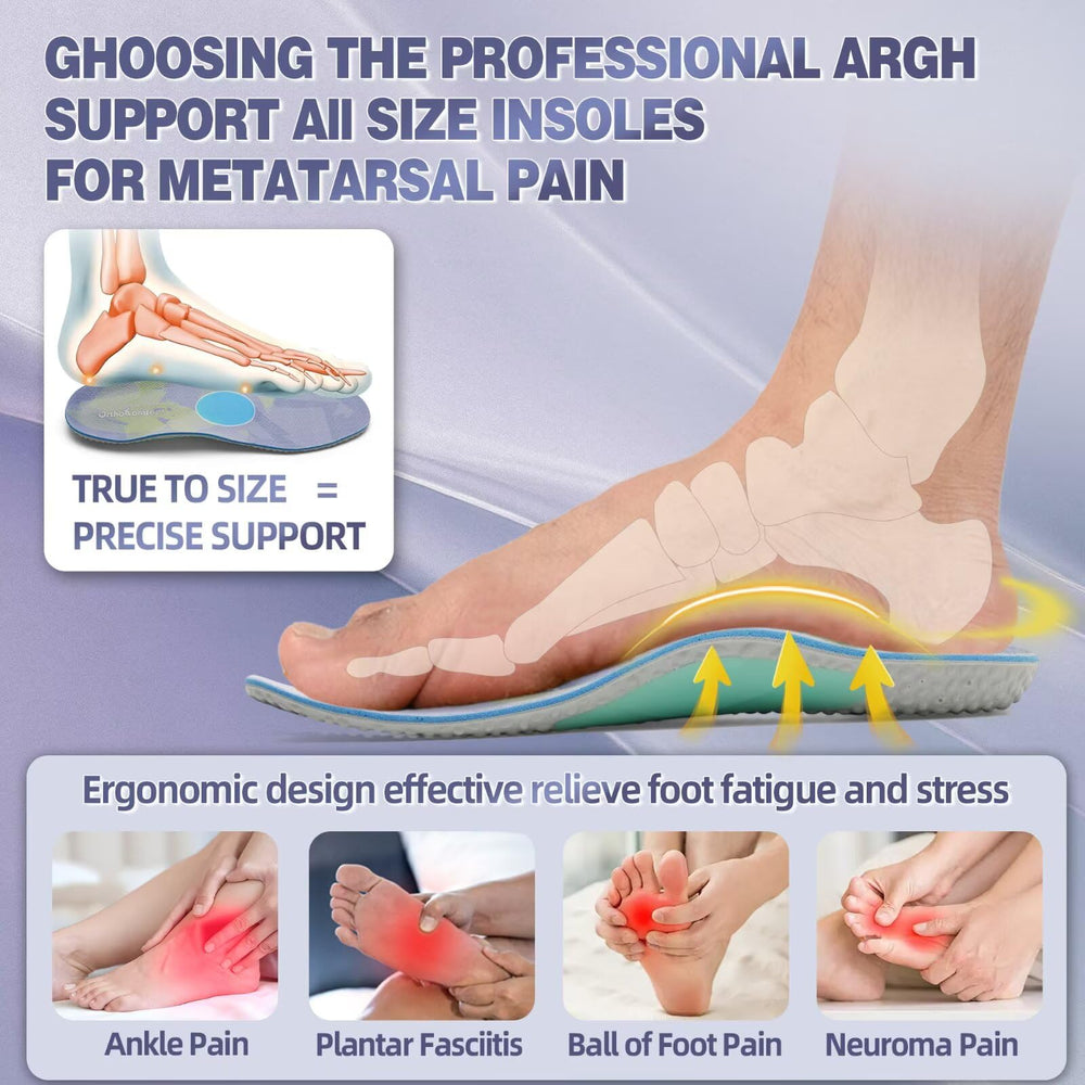 OrthoComfoot 1.18-inch arch supports feet with a deep heel cup.