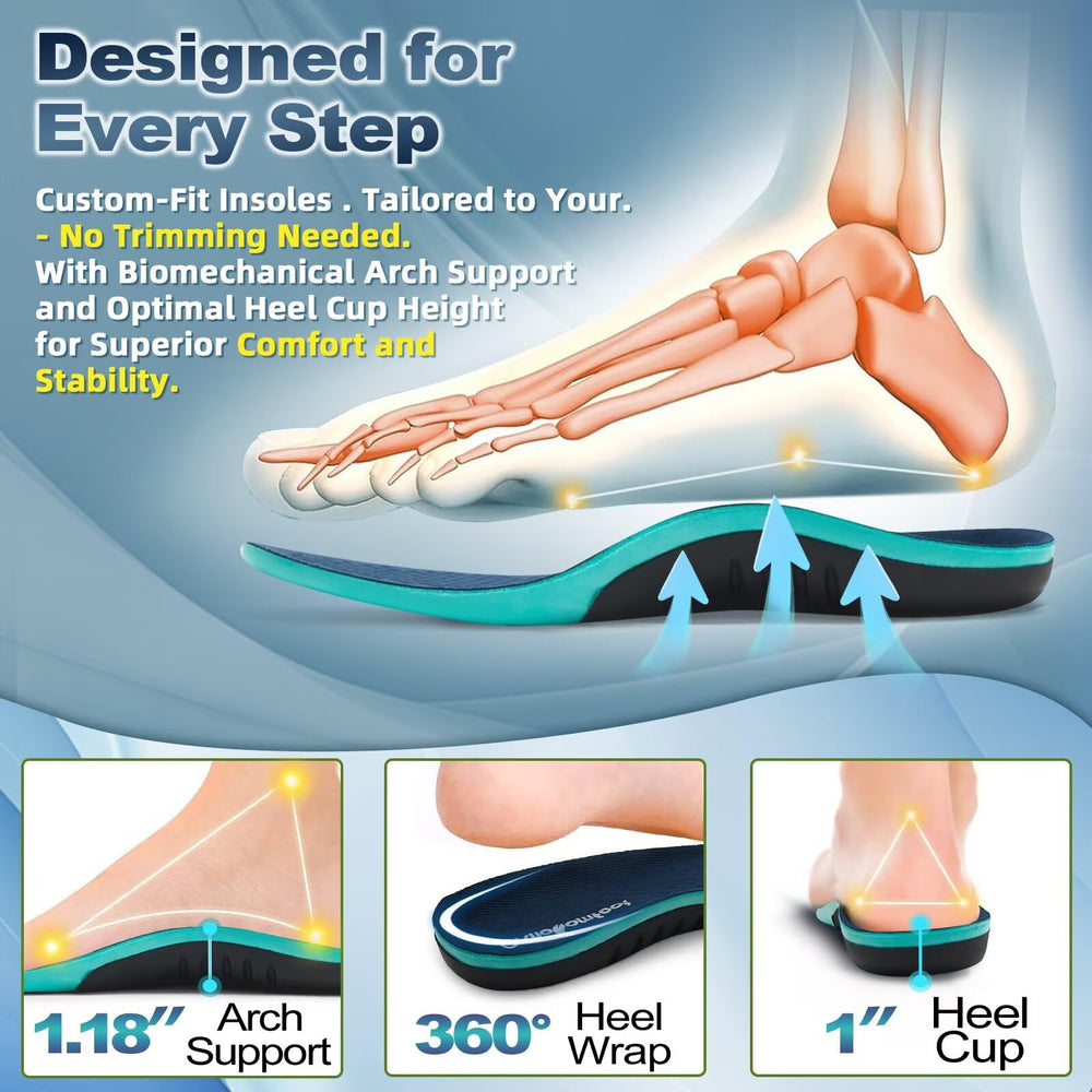 OrthoComfoot breathable layer keeps feet cool, dry, and odor-free.