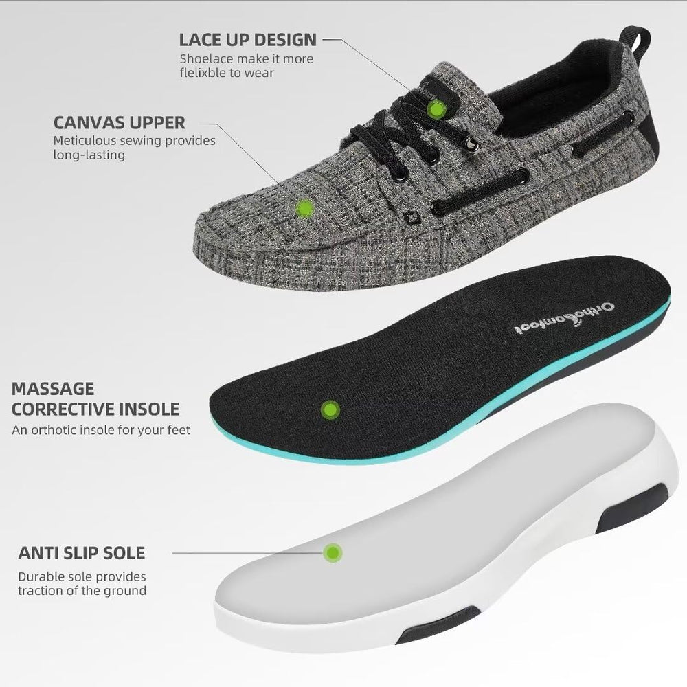 OrthoComfoot breathable velvet lining cushions feet with cloud-like comfort.