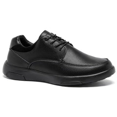 OrthoComfoot men's orthopedic oxford leather close-up highlights premium material and durability.