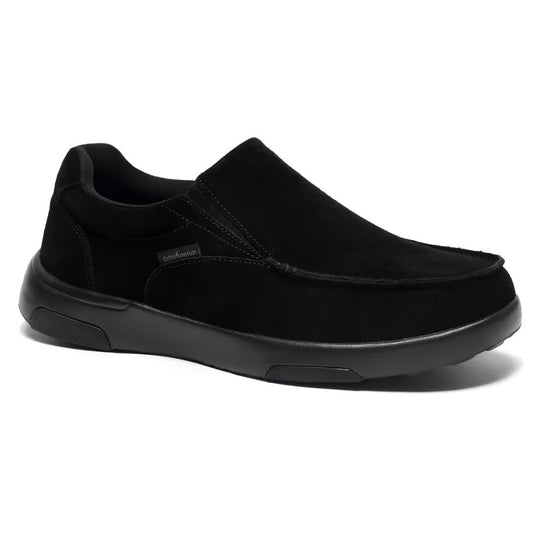OrthoComfoot orthopedic slip-on loafers with arch support for stable all-day wear.