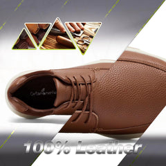 OrthoComfoot cushioned EVA rubber soles absorb shock during long days.