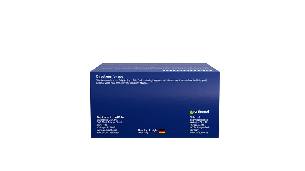 Orthomol Natal DHA EPA focus on omega-3 enrichment for pregnancy.