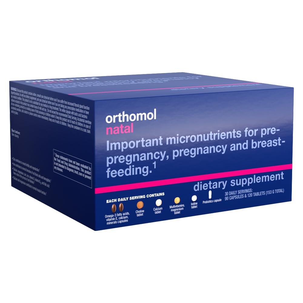 Orthomol Natal packaging highlighting the 30-day daily pack system.