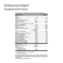Orthomol Vital F ingredients close-up showing essential micronutrients for energy.