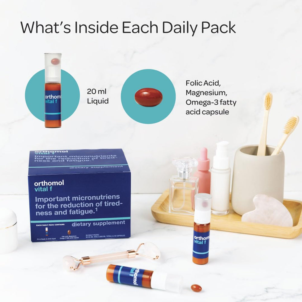 Orthomol Vital F women's multivitamin pack for a convenient routine.
