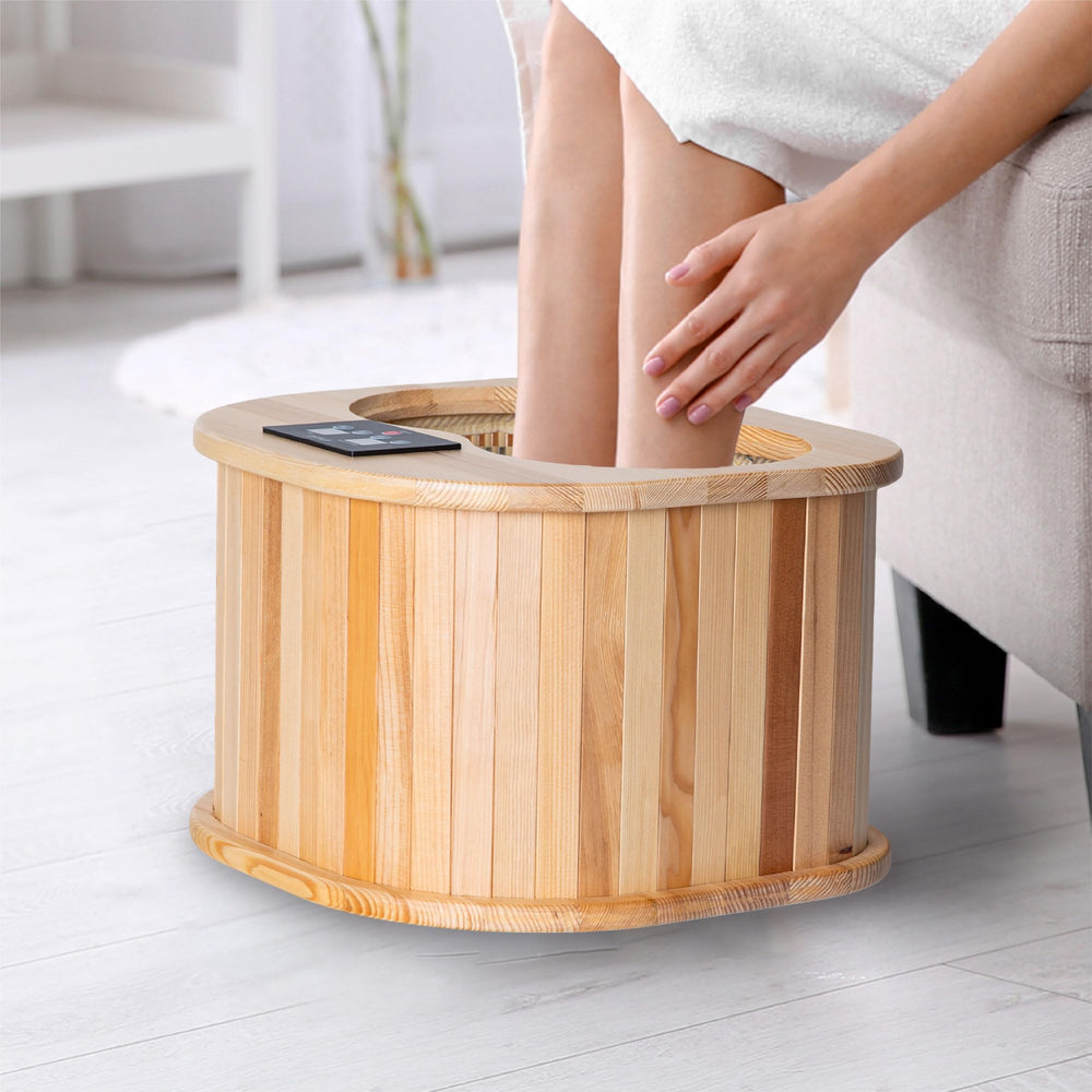 Osaki OS-F2 foot sauna front view showcasing heating stones for soothing warmth
