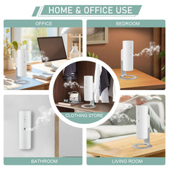Quiet operating OscentPro diffuser enabling distraction-free relaxation in a bedroom.