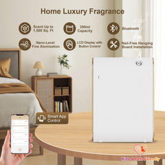 Oscentpro Smart Scent Air Machine side view highlighting the gold trim for modern decor