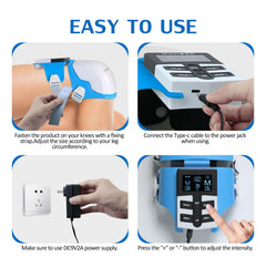 OSITO knee massager in use at home for relaxing knee massage.