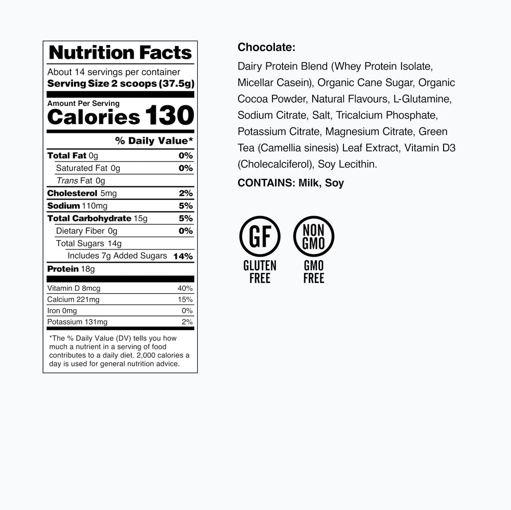 Osmo Rapid Recovery nutrition label focusing on natural ingredients