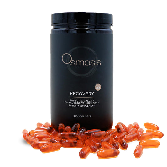 OSMOSIS Recovery soft gel caps support daily facial volume and overall wellness.