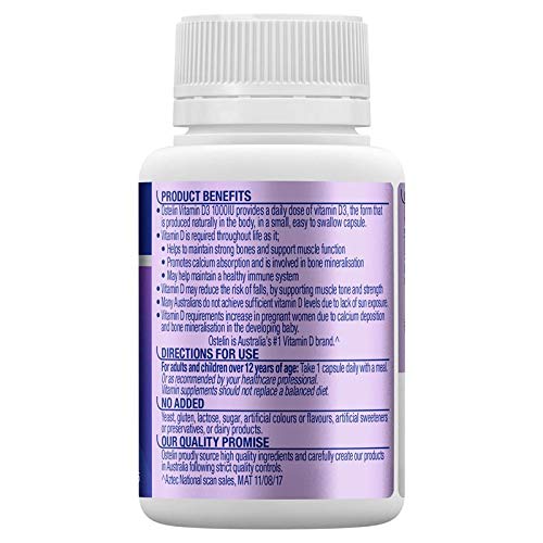 Ostelin vitamin d3 bottle pouring capsules for daily routine