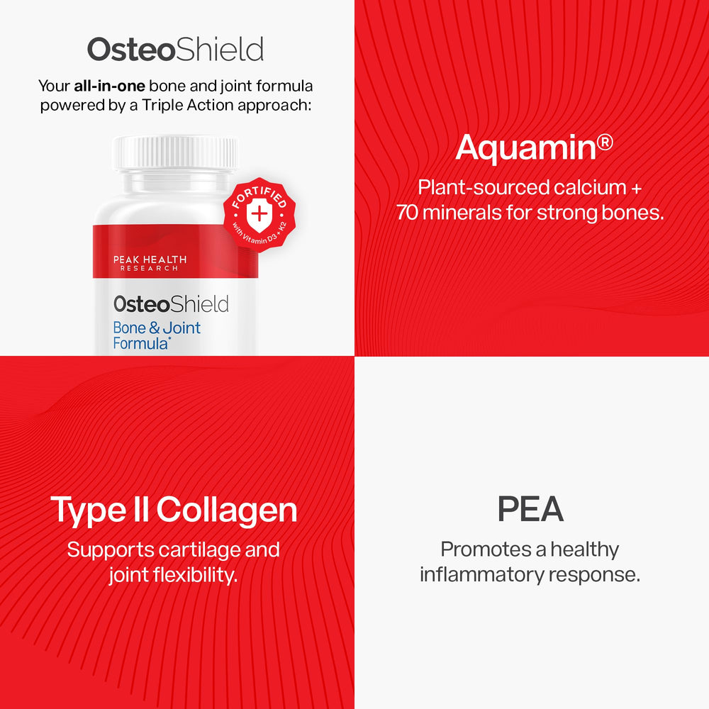 OsteoShield capsules arranged for easy daily dosing