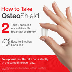 OsteoShield packaging and GMP badge signaling quality
