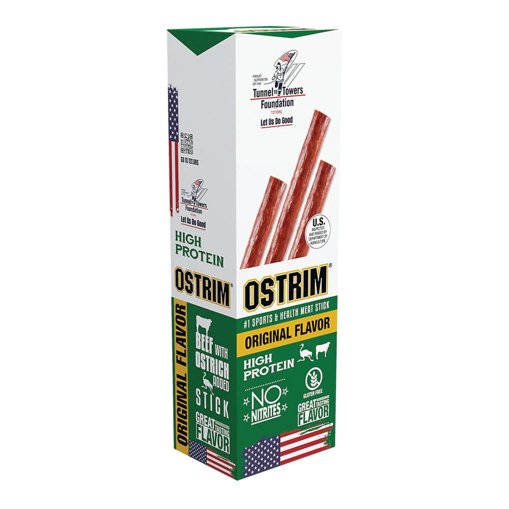 Ostrim Original beef-ostrich snack pack, ideal for on-the-go protein.