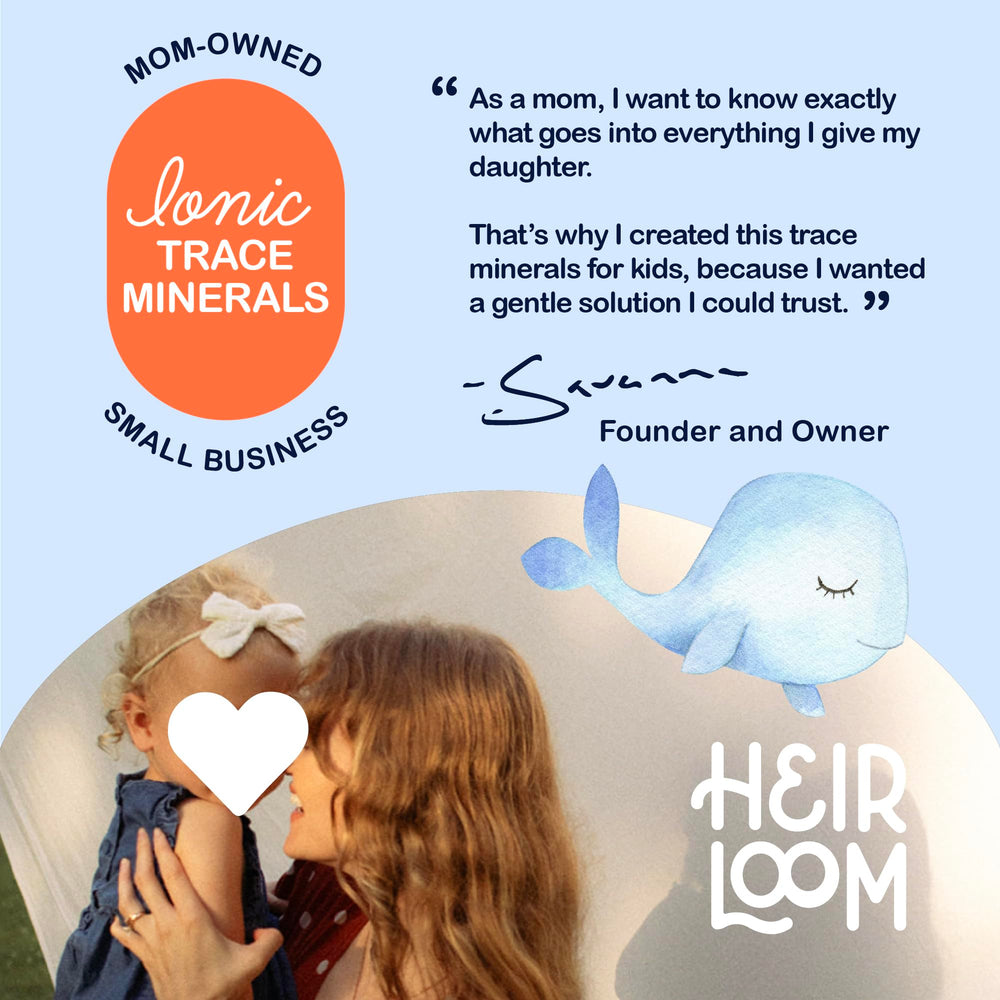 Our Family's Heirloom ultra-clean minerals label communicates purity.
