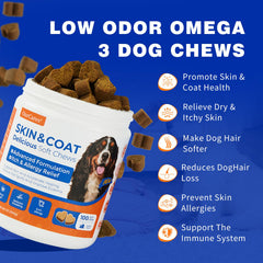 OurCares Omega-3 dog soft chews closeup shows convenient daily nutrition.