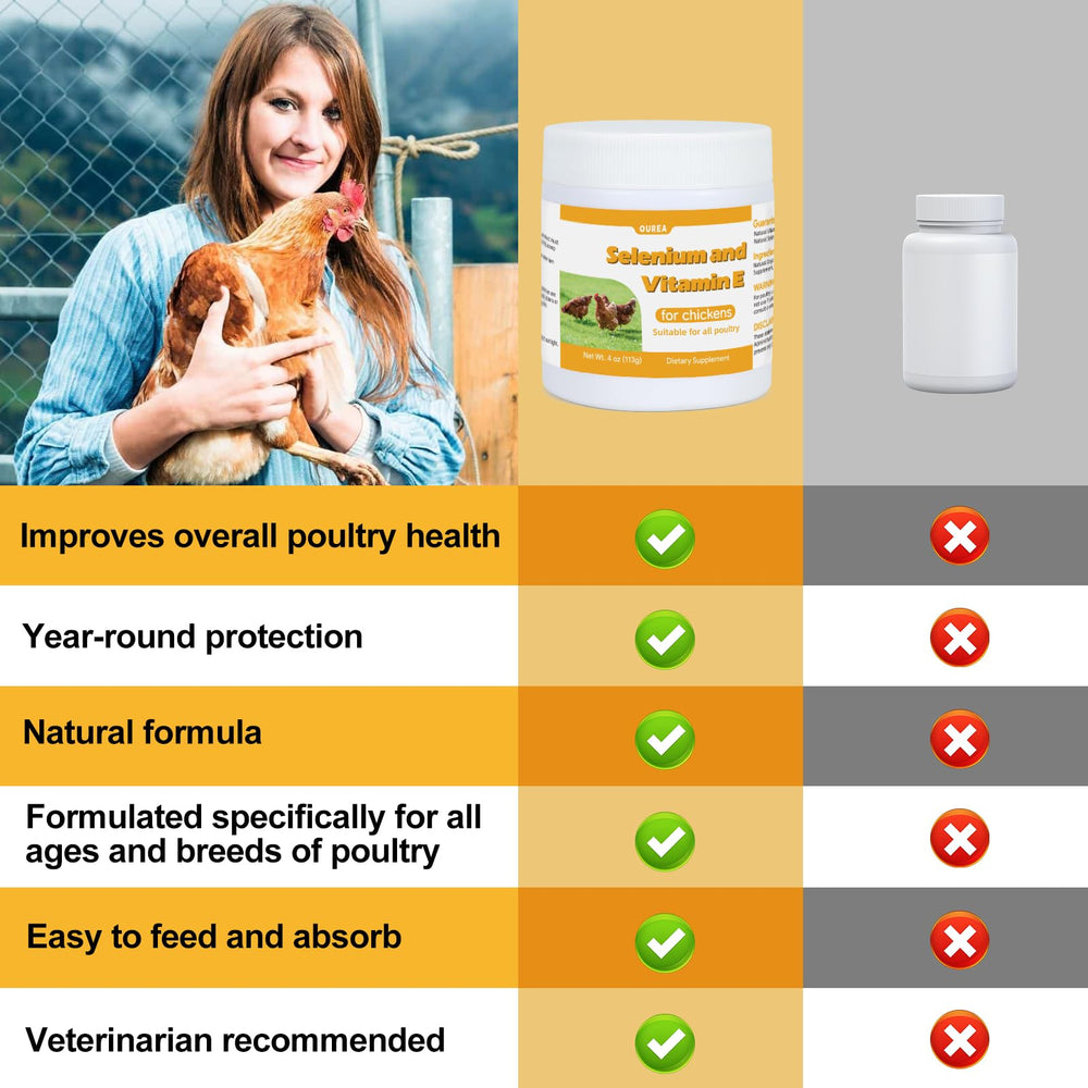 Ourea selenium and vitamin E powder for breeders on farm supports flock health
