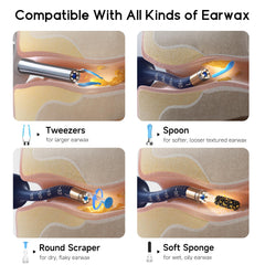 Oushome Bebird angled tweezers tip minimizes canal contact during cleaning