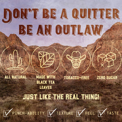 Outlaw Orange Creamsicle NiC-SAFE pouch close-up shows textured surface and bold color.