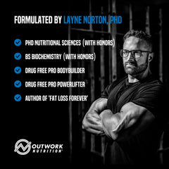 Outwork Nutrition Berry Splash mixed drink shows a ready-to-drink post-workout shake