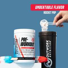 Outwork Nutrition Preworkout label closeup emphasizing transparent ingredients and dose-quality.