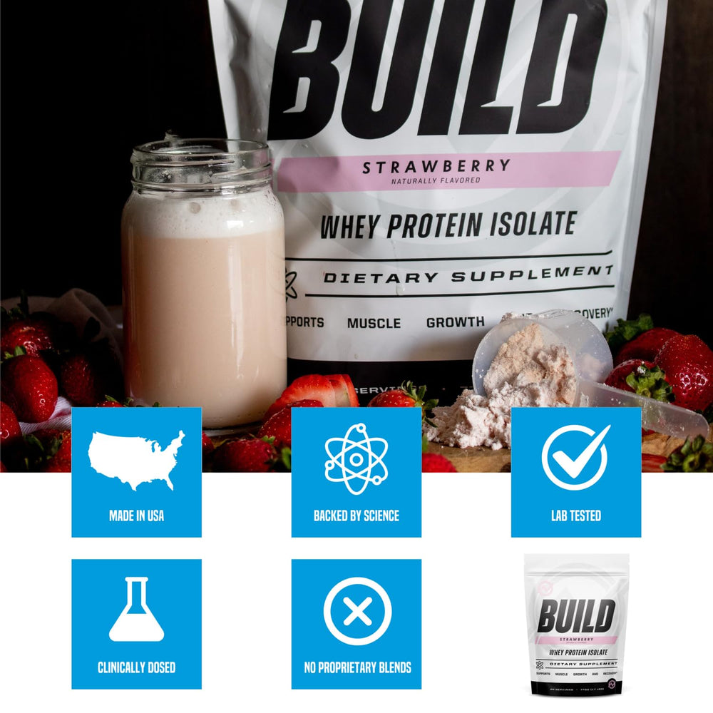 Strawberry flavor close-up, appetizing taste for workouts