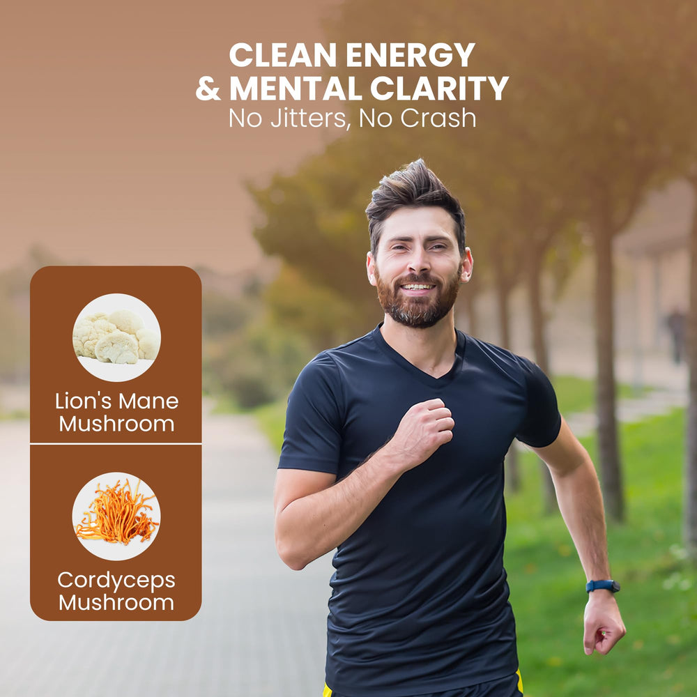 OVIA lions-mane-cordyceps-reishi-chaga coffee highlights adaptogenic support