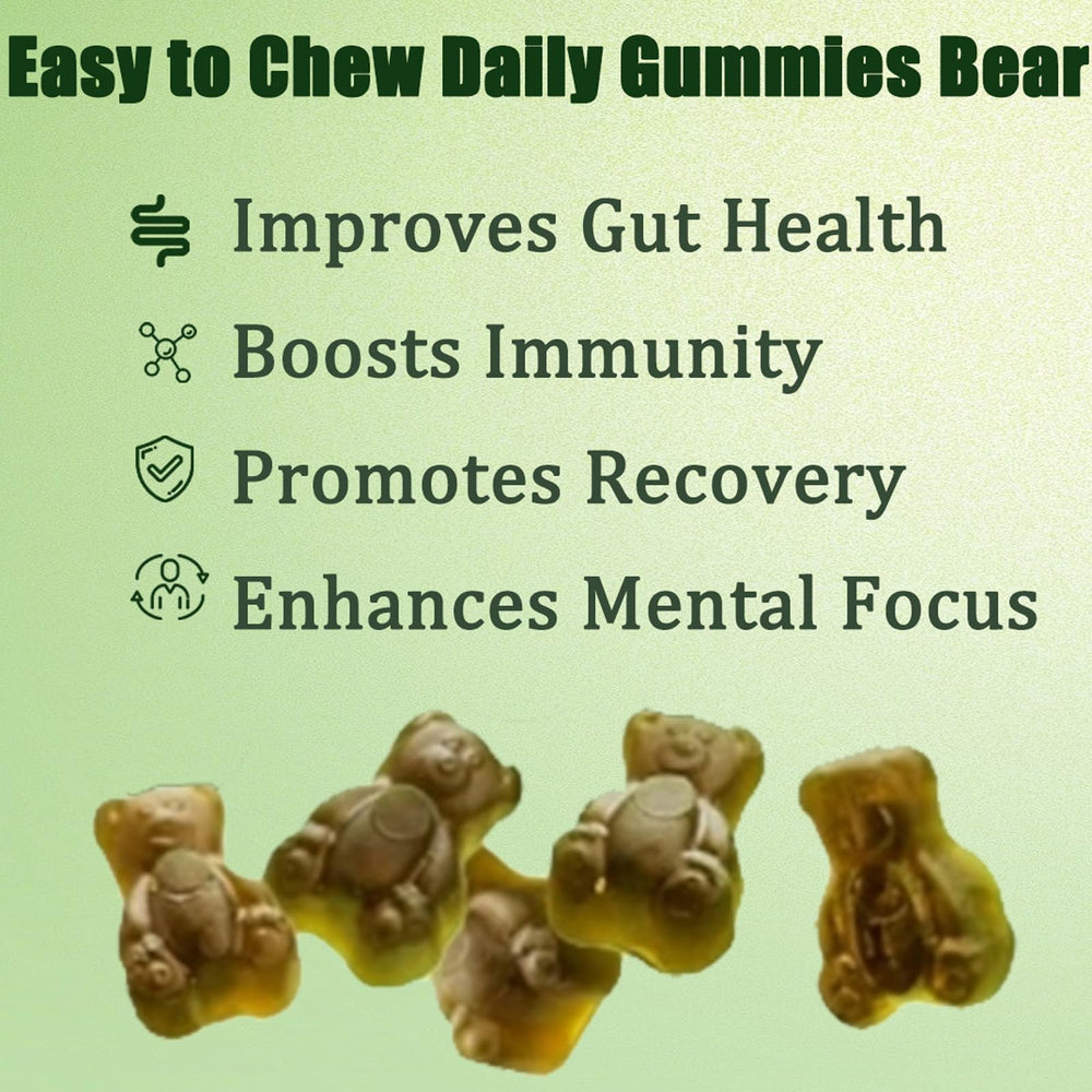 oviaapo Greens Gummies close-up reveals vibrant gummies for daily vitality and energy