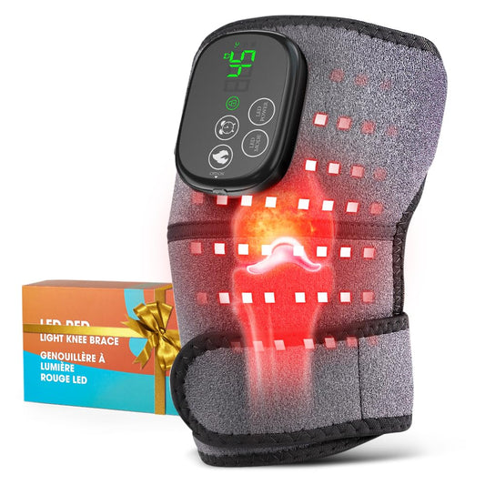 OVIMAZ knee massager with red and infrared light for targeted relief during activity.