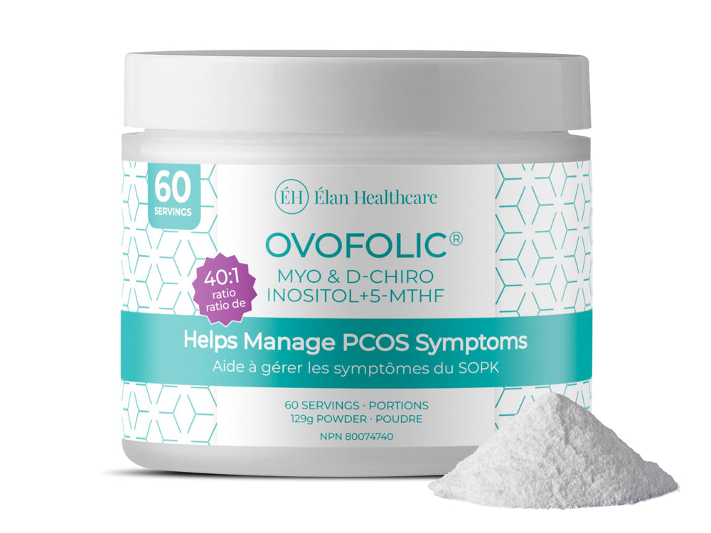 Ovofolic bottle front for PCOS balance and everyday use